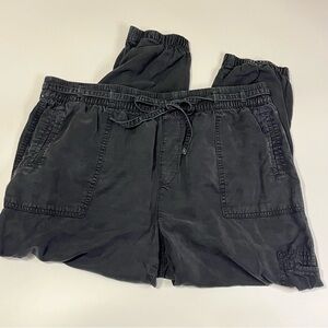 American Eagle Outfitters Black Drawstring Comfortable Ankle Pants Size XL